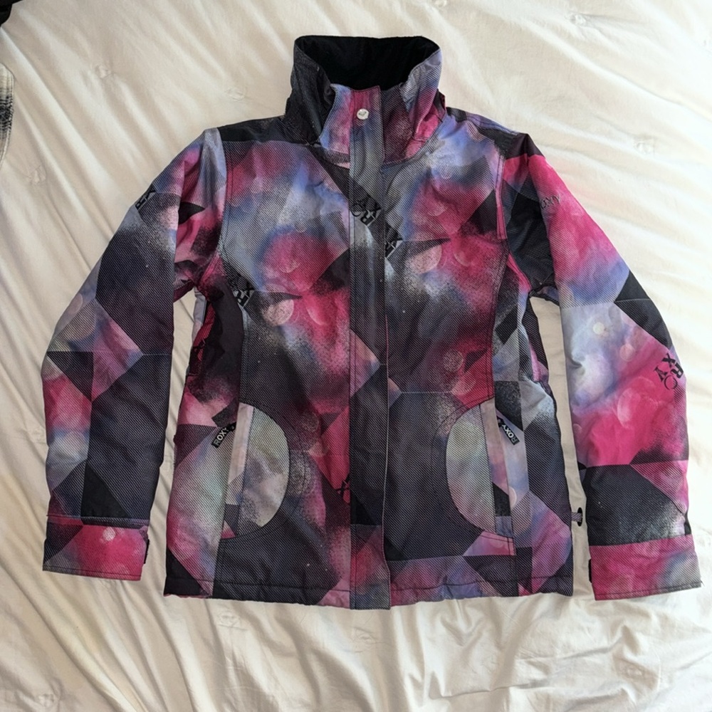 Roxy Jacket Dry Flight Insulated 5k Waterproof Breathable M Black Pink Purple